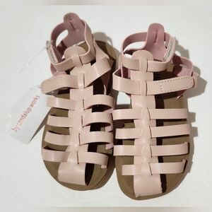 Sandalup Kids Pink Gladiator Sandals with Hook-and-Loop Strap Kids 9